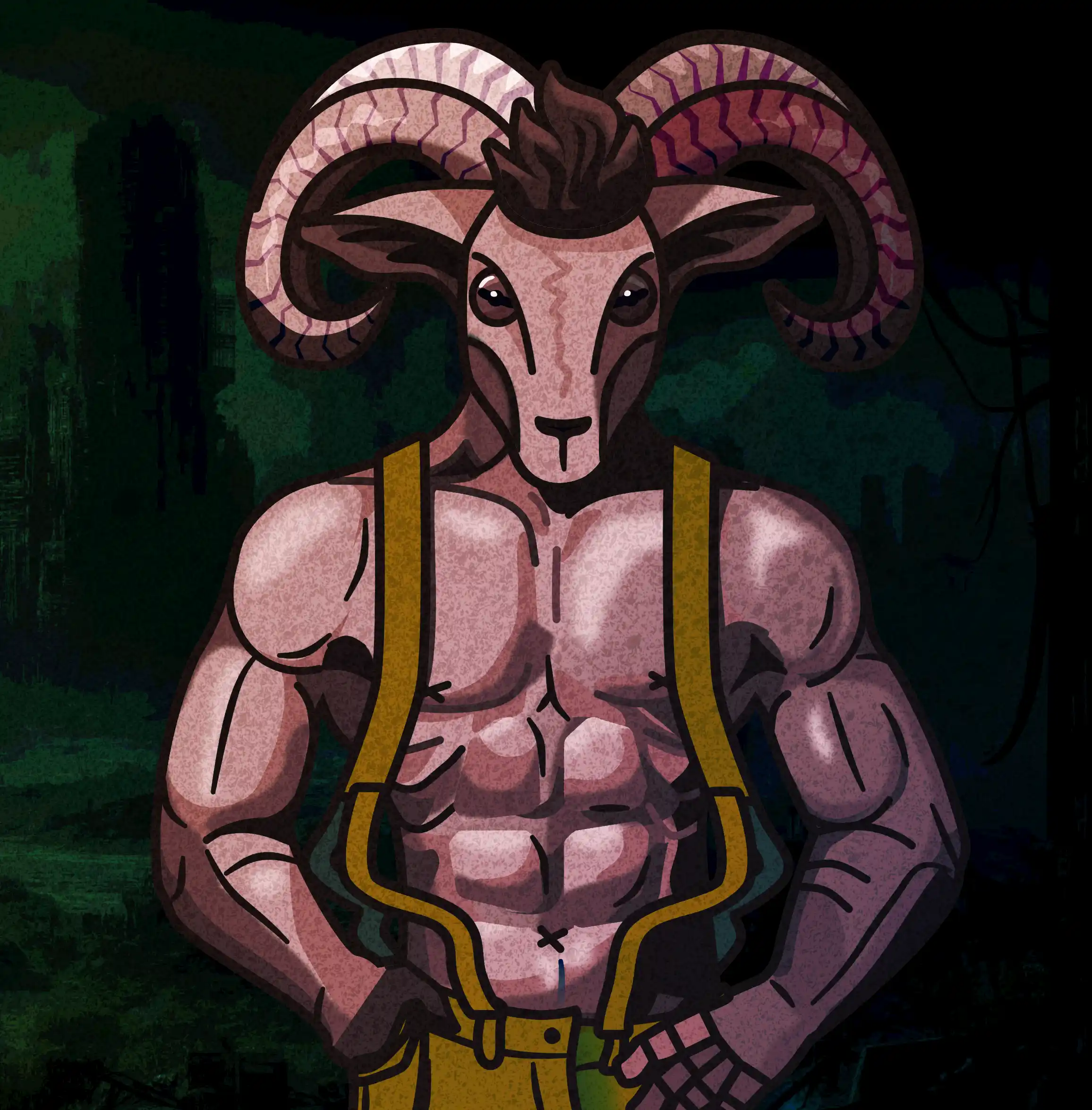 goat man vector art